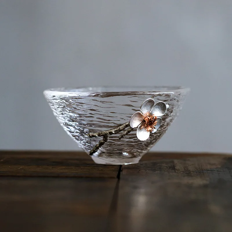 

Japanse Glas Theekopje, Tin Cup, Enkel Kopje, Bloem, Kung Fu Thee Set Drinken Glas Transparant 12 Stijl Optionele