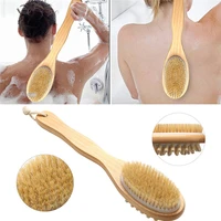 bath body brush blossom bamboo back scrubber natural bristles shower brush long handle dry brushing home bath brush accessories