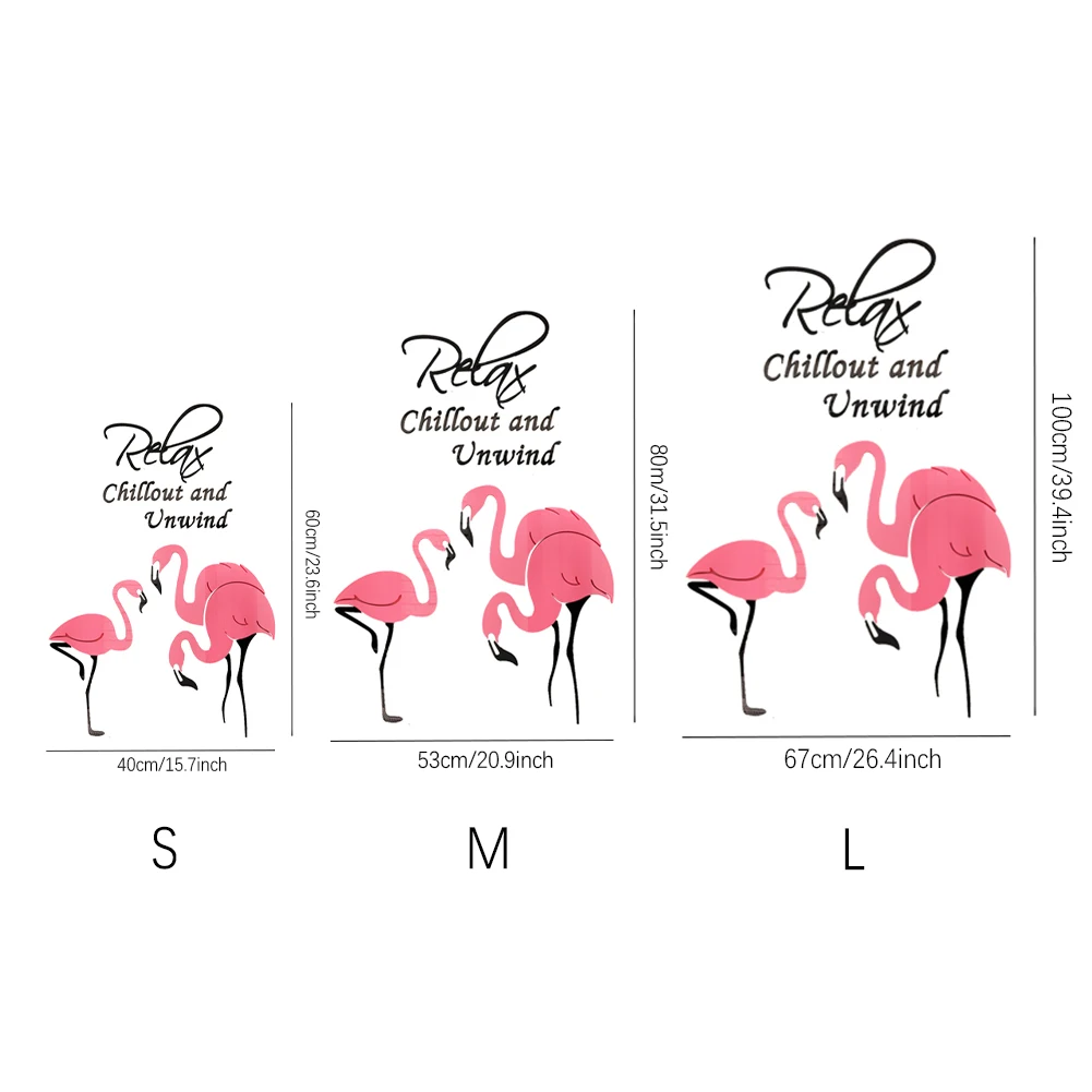 3D Наклейка на стену с фламинго художественные обои сделай сам акриловая