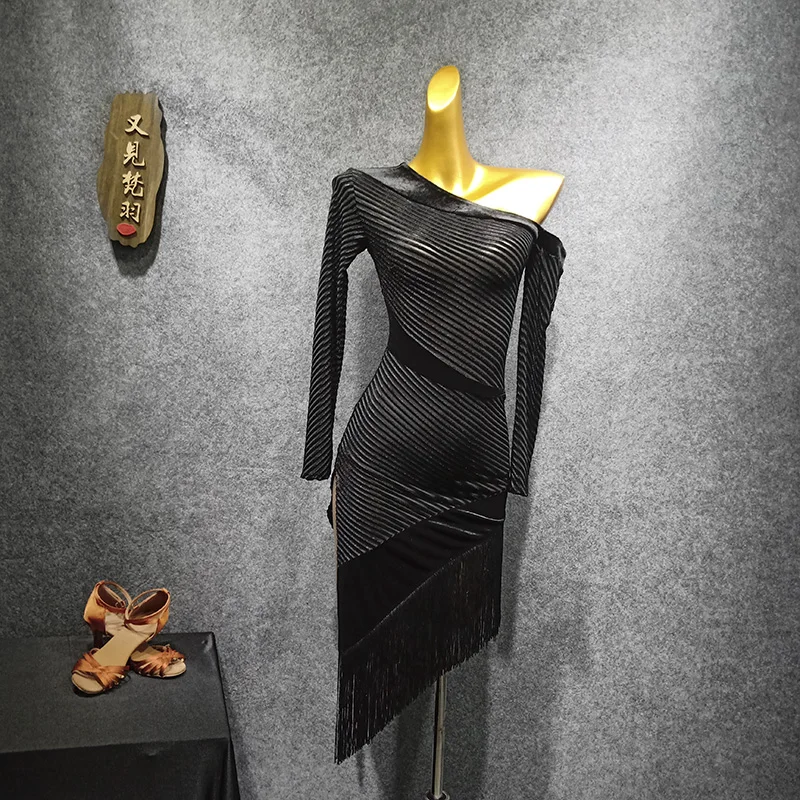 Платье для латиноамериканских танцев с открытыми плечами|Латинский| |