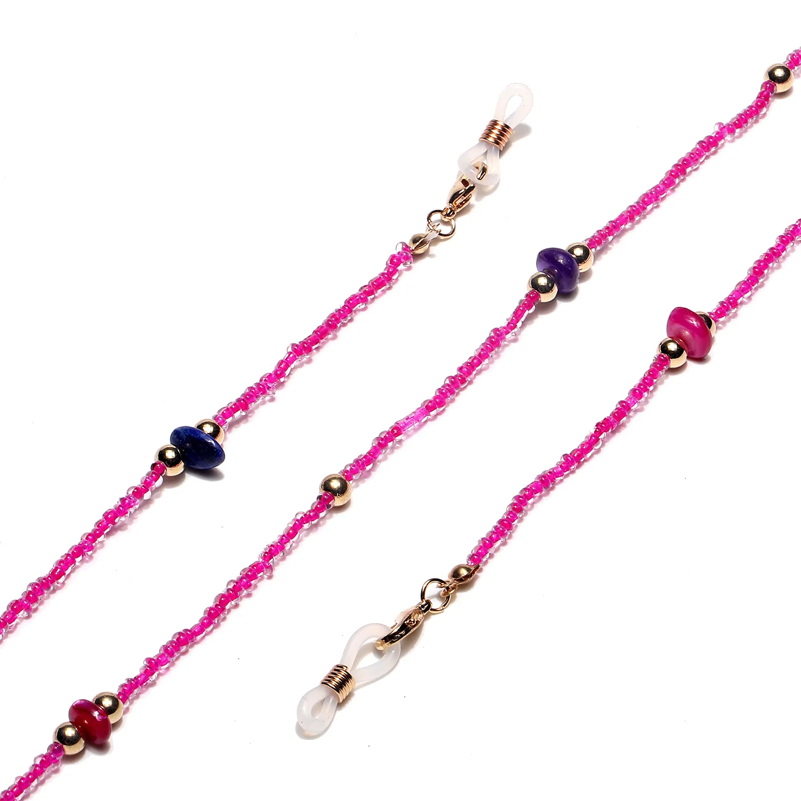 

High Quality Fashion Mixed Color Beads Eyeglass Chain Rope Mask Glasses Chains Holder Accessary Lanyard Women