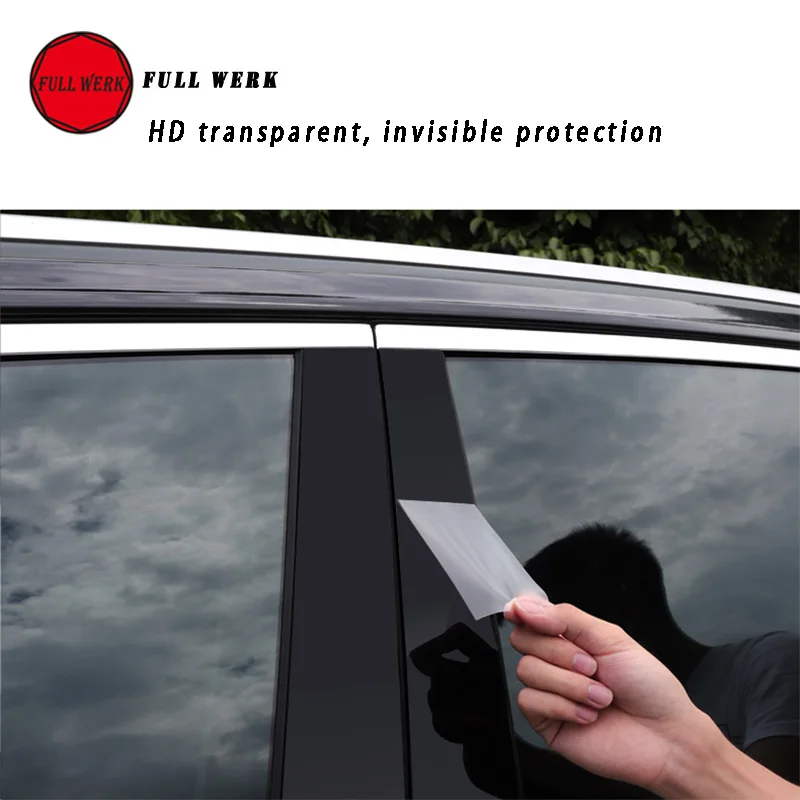 8 шт./компл. ТПУ наклейка на среднюю колонку автомобиля защитная пленка для Touareg 19