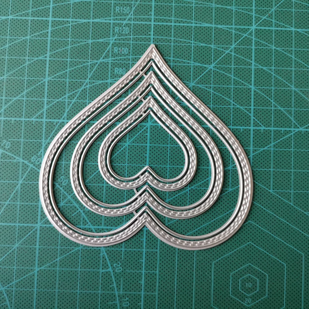 Сшитая рамка в форме сердца металлические Вырубные штампы для скрапбукинга