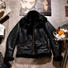 CDB3-2 Cidu Европейский США Размеры высокое качество супер теплая Натуральная Овечья кожаные пальто мужские джинсы больших B3 бомбер из овечьего меха мериноса Меховая куртка