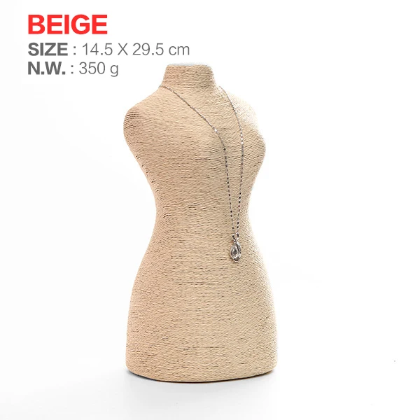 No.7 Beige Пеньковый ювелирный дисплей, держатель для ювелирных изделий, ожерелье, дисплей, держатель для ожерелья, хранение украшений, набор украшений, bijoux organizador de joyas - Цвет: No.7 Beige