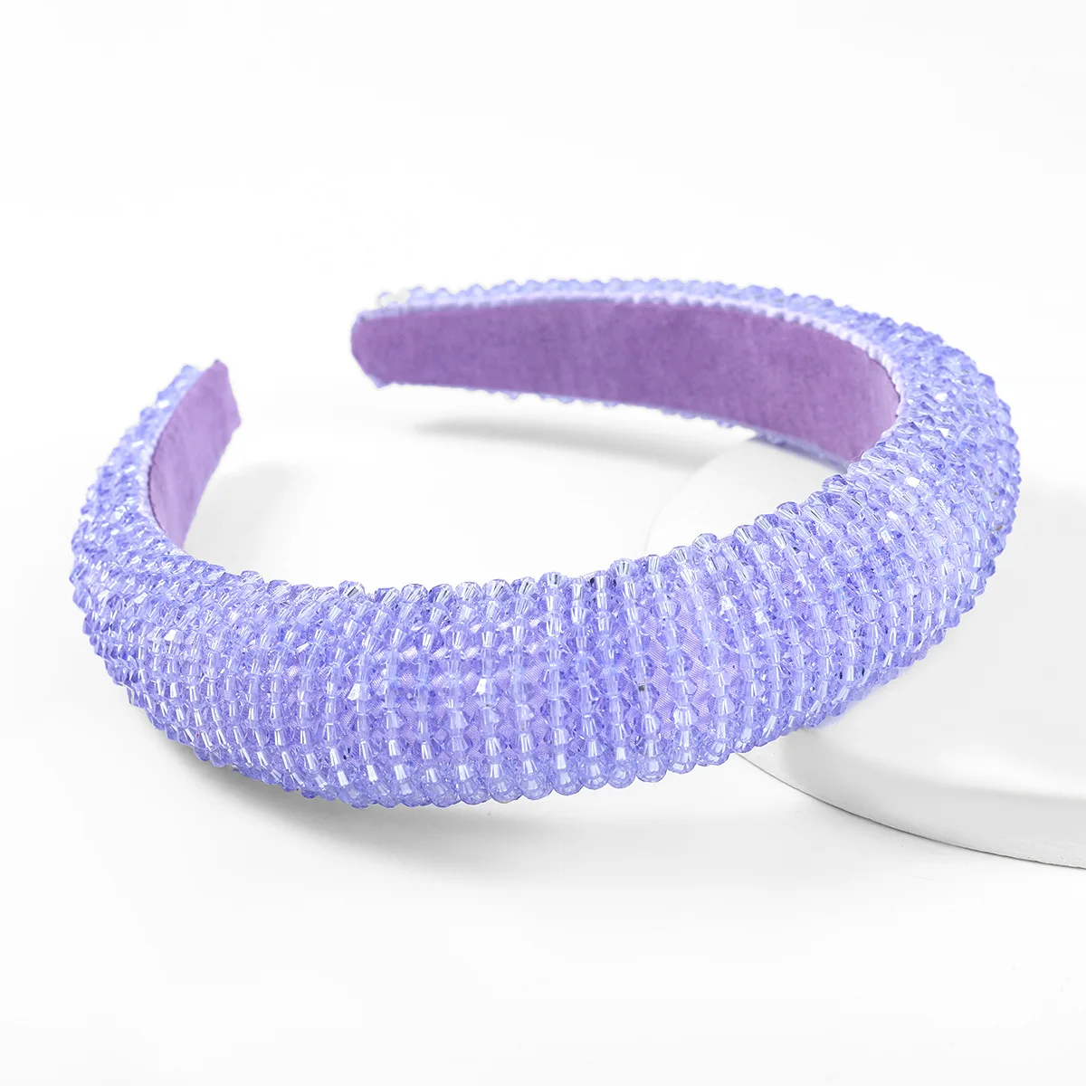 

2021 Spring New Fashion Acrylic Rice Bead Hair Hoop Women's Popular Wide Side Sponge Headband Party Jewelry Accessories