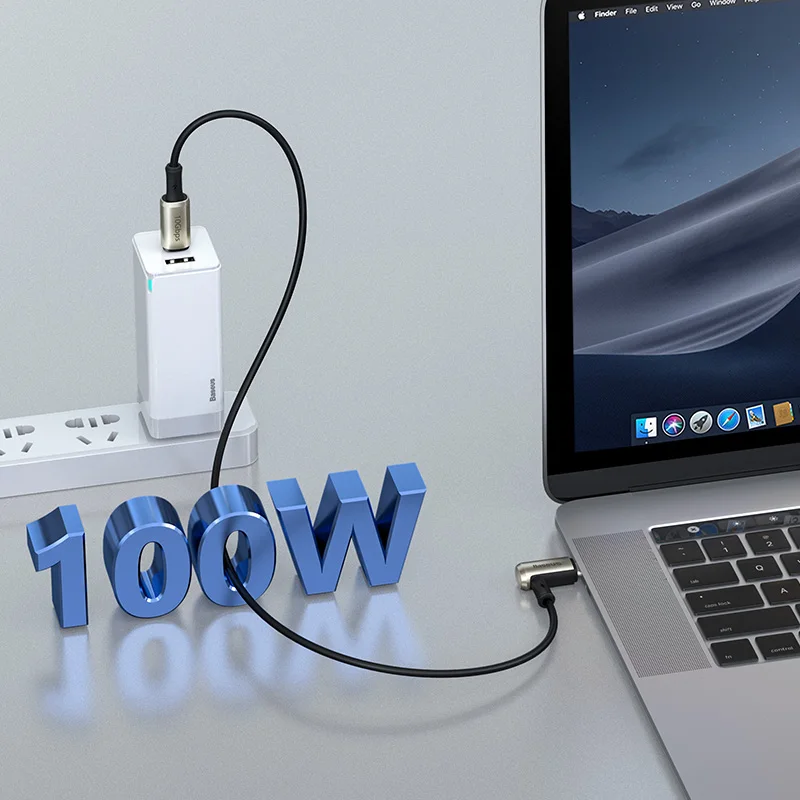 Кабель Baseus PD 3 1 100 Вт с USB Type C на для быстрой зарядки 4 0 шнур MacBook iPad Pro 4K @ 60 Гц USB-C Type-C
