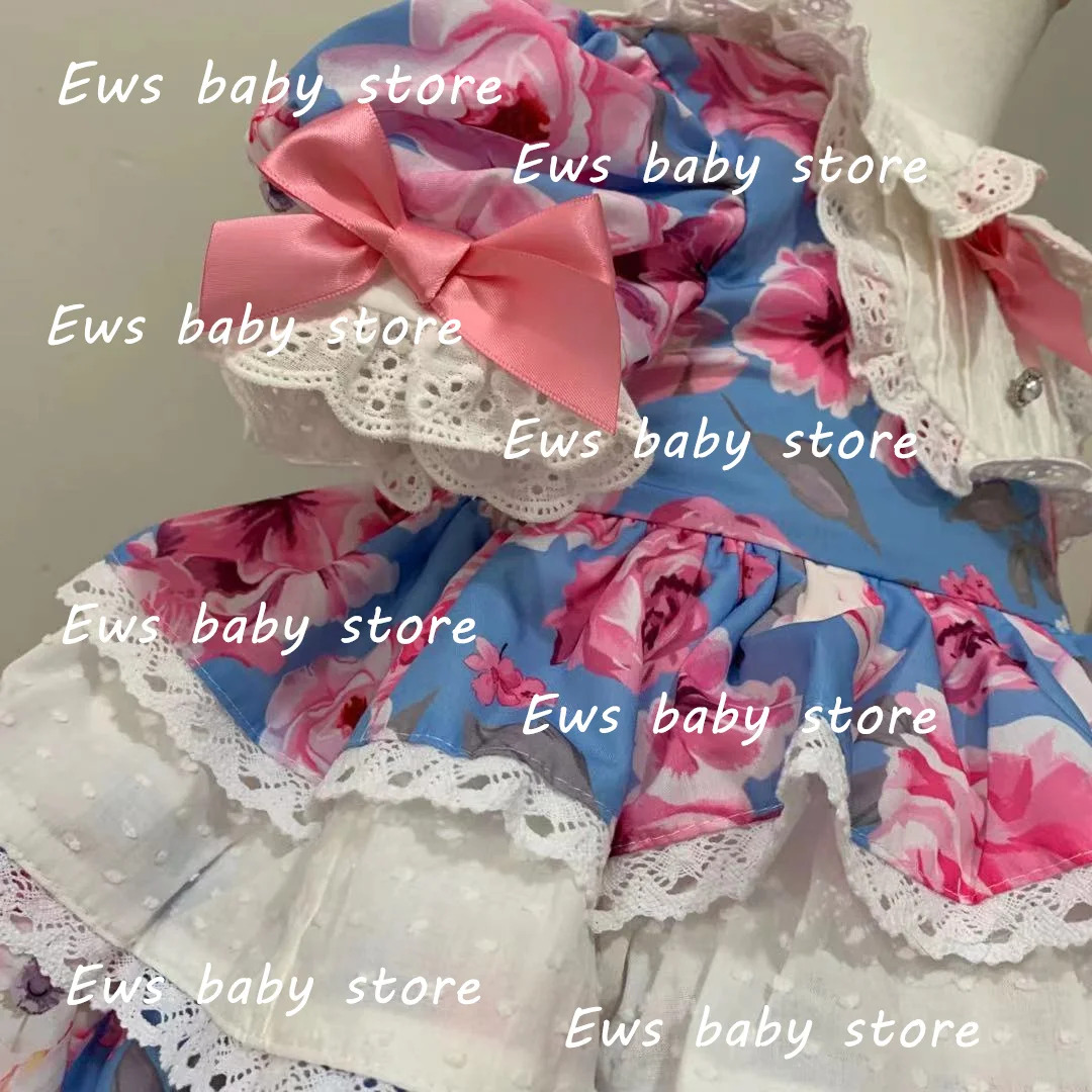 

Miayii Summer Spanish Lolita Princess Ball Gown Lace Bow Embroidery Print Sweet Cute Dress For Girls Birthday Easter Eid A100