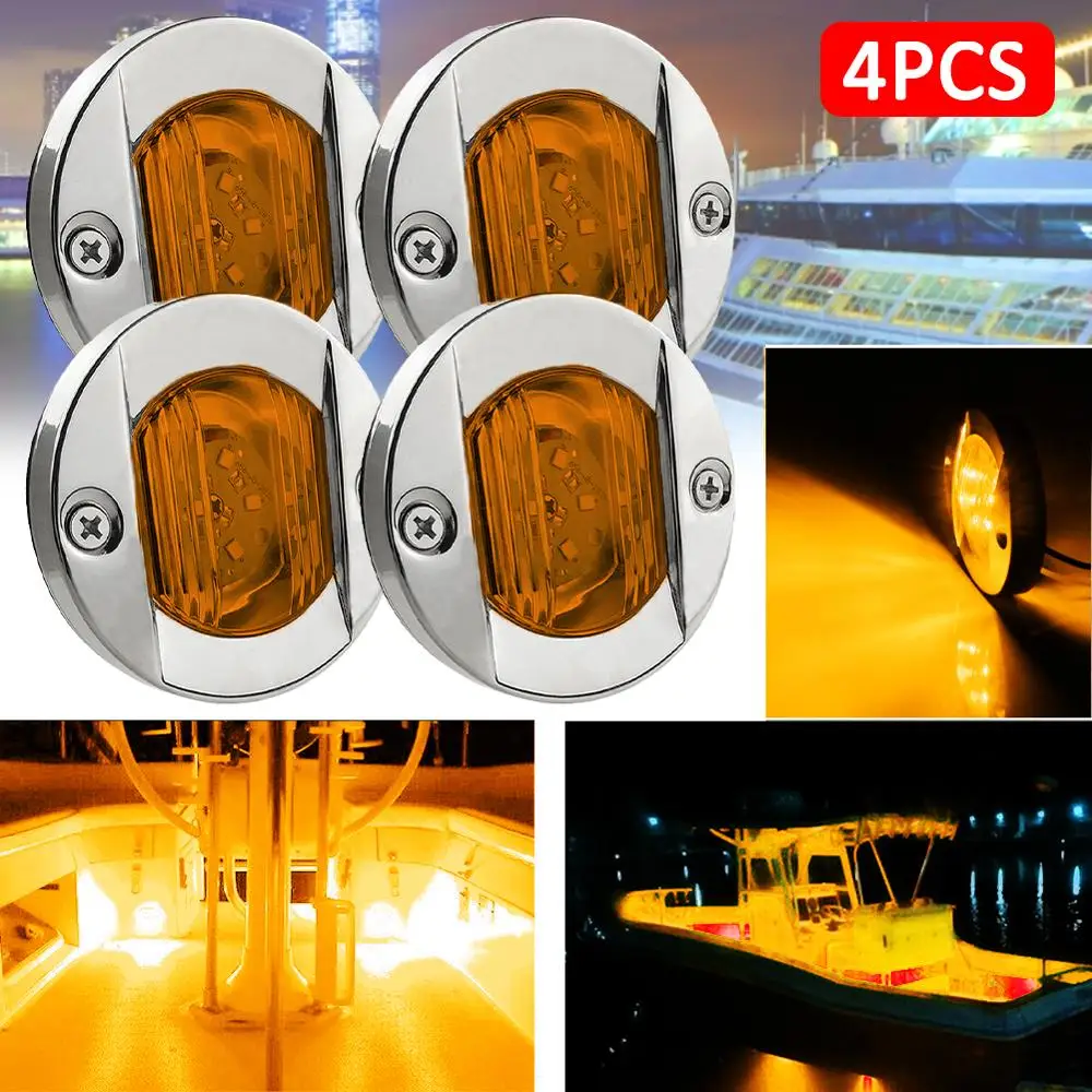 

New DC 12V Marine Boat Transom LED Stern Light Round Stainless Steel Cold LED Tail Lamp Yacht Accessories Waterproof Tools