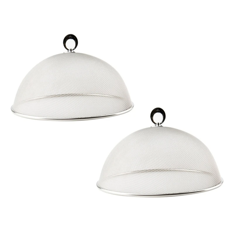 

Горячая XD-2Pcs, кухонная сетка из нержавеющей стали, покрытие для еды, анти-летающая москитная сетка, покрытие для еды, покрытие для пикника, ку...