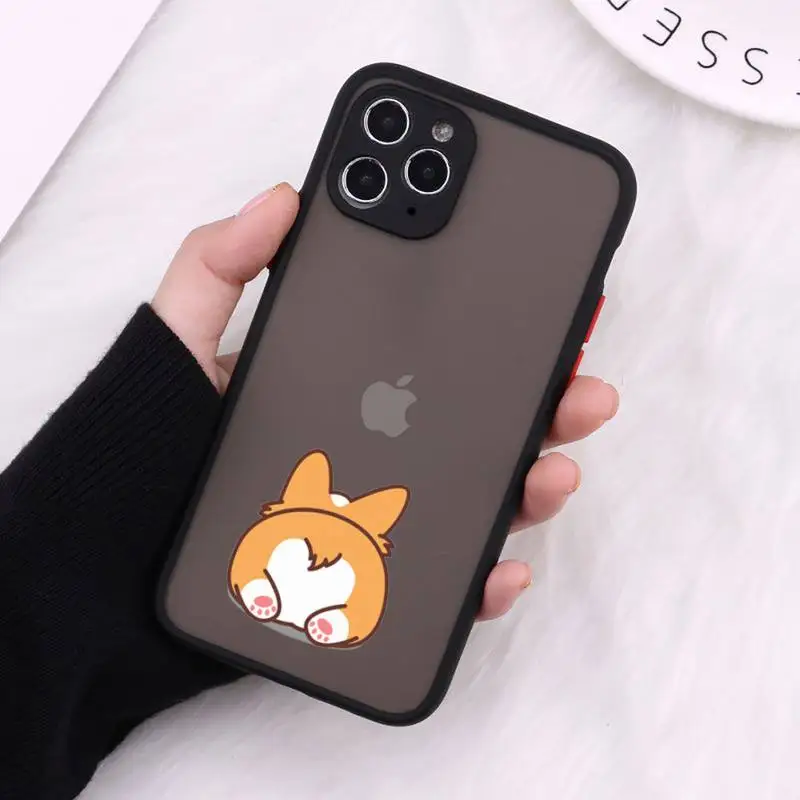 

Cute Corgi Butt Animal Puppy Phone Cases Matte Transparent For iPhone 12 Mini 11 Pro XR XS Max 7 8 Plus