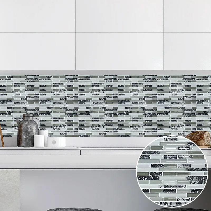 

Self-Adhesive Mosaic Tile Vinyl Wall Stickers DIY Kitchen Bathroom Decals Home Decor For Living Room pegatinas de pared