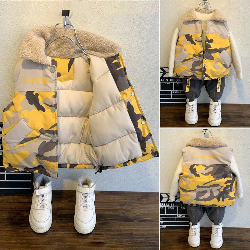 Женский Камуфляжный пуховик для мальчиков без рукавов|Жилеты и безрукавки| |