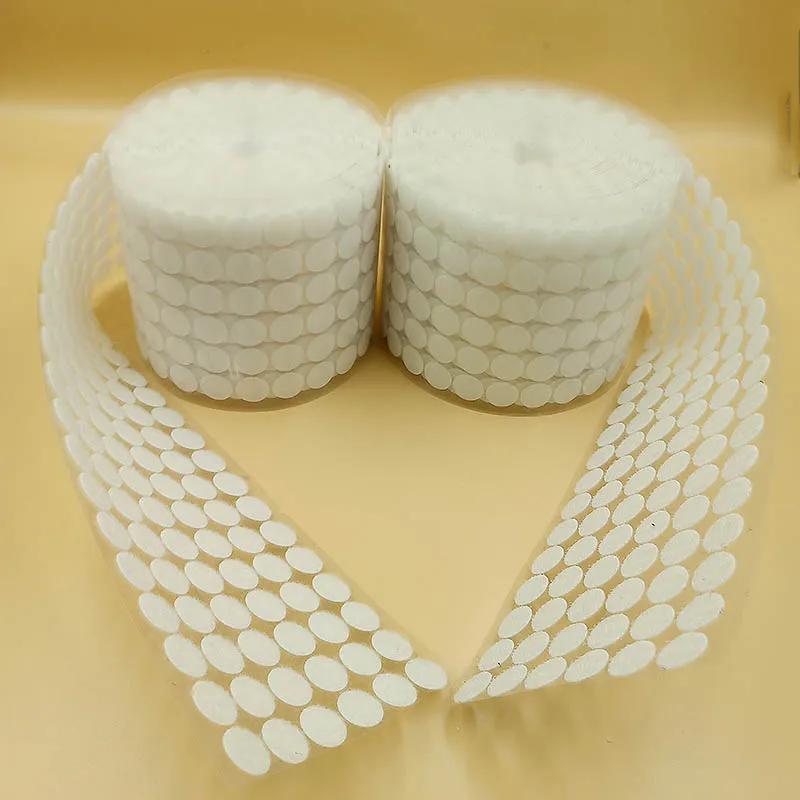 

100Pairs White Black Round Coins Hook Loop Tape Self Adhesive Fastener Tape Dot 10/15/20/25/30mm Strong Glue Sticker Disc