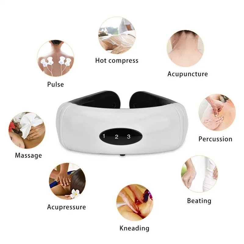 

6 Modes Smart Electric Neck and Shoulder Massager Pain Relief Tool Health Care Relaxation Cervical Vertebra Physiotherapy