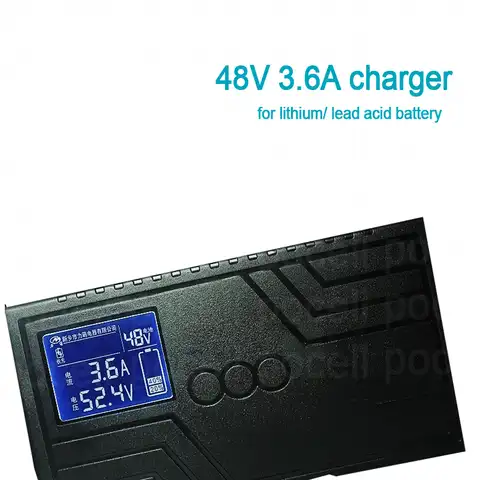 Зарядное устройство 48 в 3,6 no 58,4 в 3A 58,8 в 58,4 в 16S, умное зарядное устройство с дисплеем для литий-ионных батарей lifepo4 LTO li ion lipo