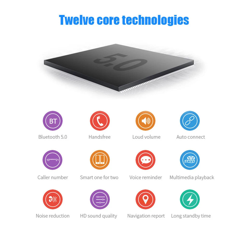 

Handsfree Bluetooth 5.0 Car Speakerphone English Chinese Voice Prompt Simple Convenient Replace Car Accessories