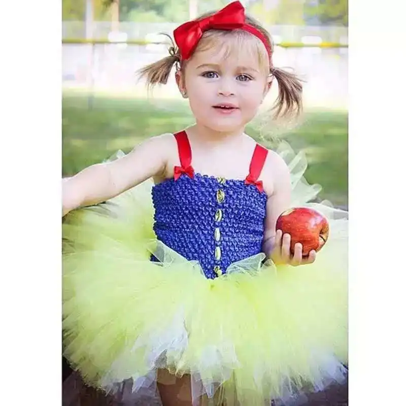 

Girls Tutu Dress Baby Crochet Dresses with Red Hairbow Set Kids Birthday Party Dress Cosplay Costume Tutus