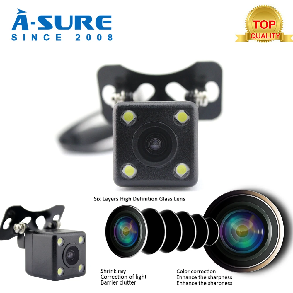 A Sure Автомобильная камера заднего вида универсальная дублирующая для парковки 8