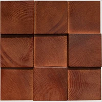 11 pcs red brown natural wood pine tile backsplash 3d pattern panel wooden mosaic wall tiles dq012