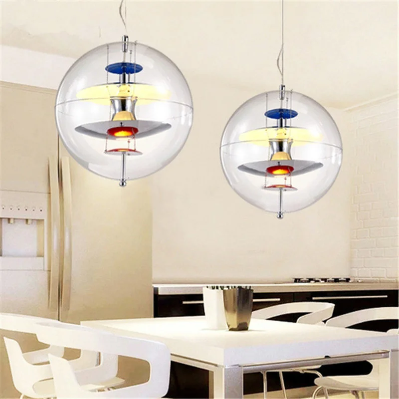 Современный планета шар акриловые круглые подвесной светильник для ресторана
