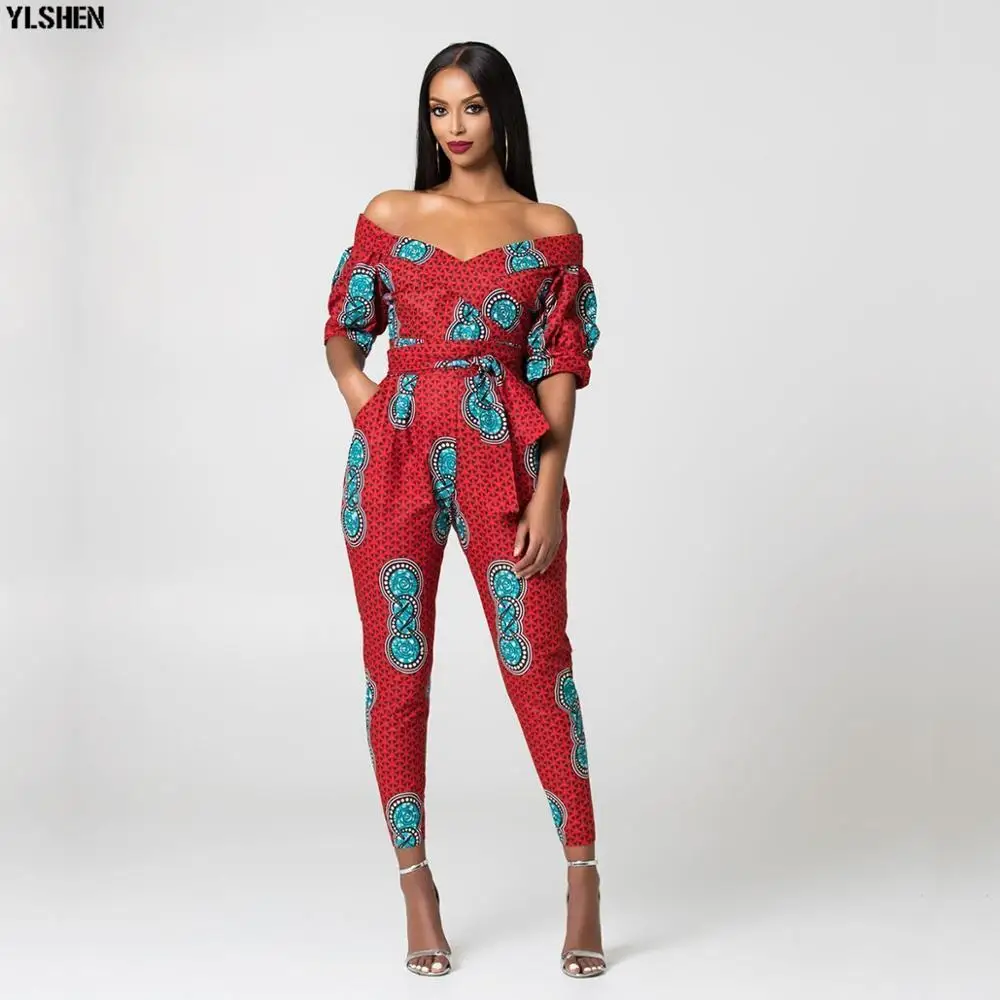 Африканские платья для женщин Дашики традиционный комбинезон с принтом