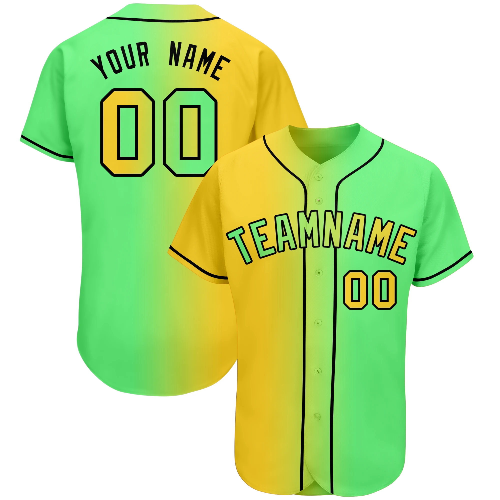 Custom Baseball Jersey Gradient Printed Your Name and Number Breathable Quick-Dry Softball Uniform for Playing Outdoors/Indoors