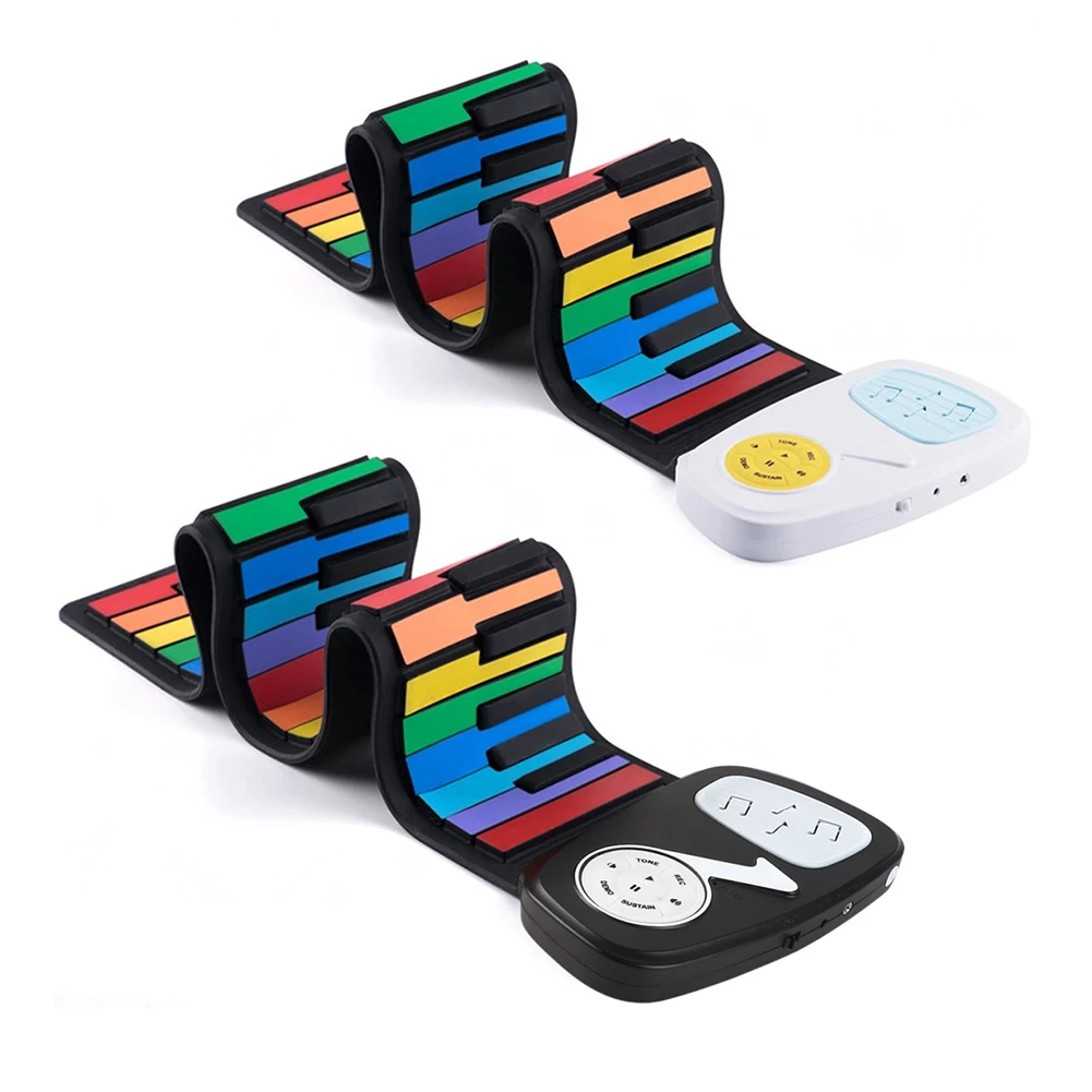 

Portable 49 Keys Keyboard Silicone Roll-Up Piano Electronic Organ Portable Collapsible ABS Flexible Piano for Kids Toy