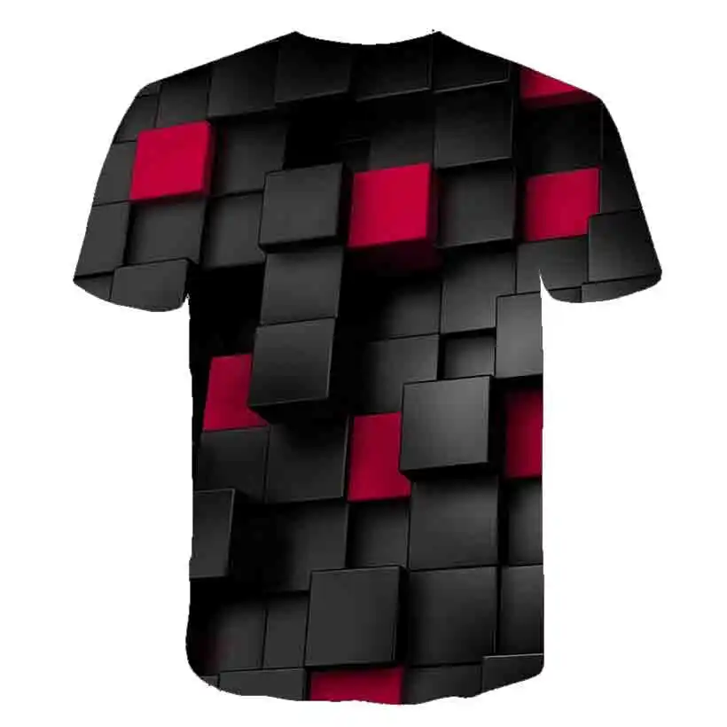 

Men's T-Shirt Summer Casual Short Sleeve Geometric Square 3D Printed Top T-Shirt Fashion Short Sleeve Casual Loose Hip Hop Shirt