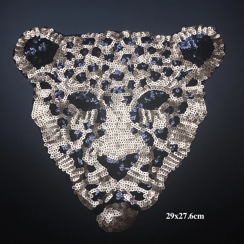 1 шт. леопардовые кружевные нашивки с блестками и вышивкой аппликации для одежды