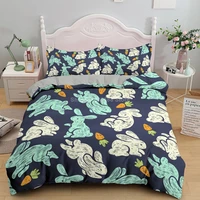 lovely cute easter day eggs rabbit luxury comforter 3d bedding set for home quilt duvet cover sets pillowcase queen king size