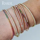 RAKOL красивые кубические циркониевые браслеты с белым розовым золотом цвета для женщин модные ювелирные изделия для вечеринок подарки на день рождения RK02210B