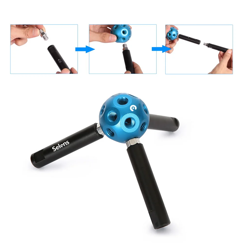 

Selens Photography Equipment Multifunctional DIY Magic Ball 3/8 Hole for Studio Tripod Light Stand bracket connect stick