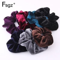 new arrival solid scrunchies for women quality velvet hair band for lady casual simple rubber bands hair flower accessories