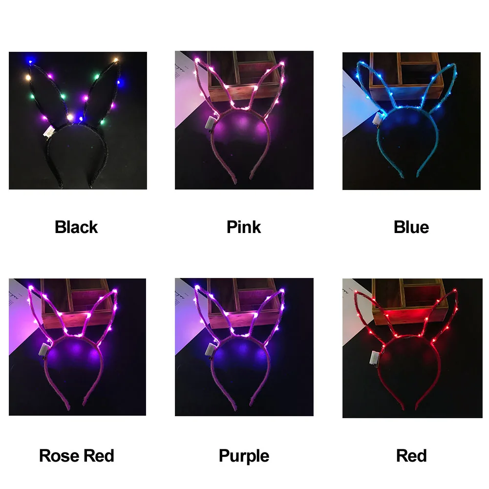 Кролик уши кролик милое мигающее украшение подарок женский обруч для головы