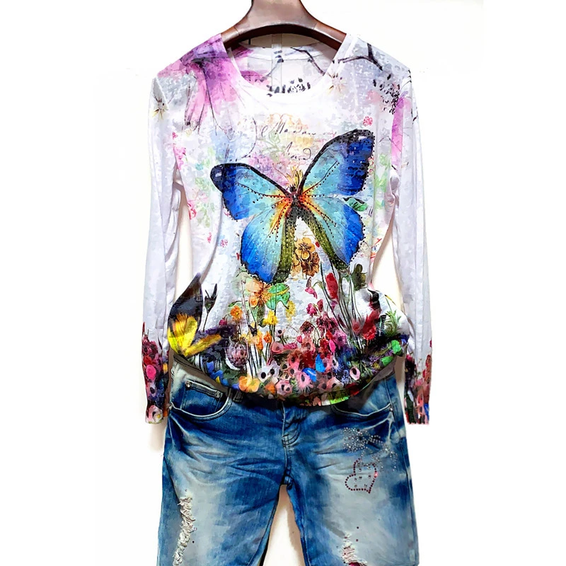 2020 Сезон осень Популярные модели Буровая установка с принтом в виде бабочки
