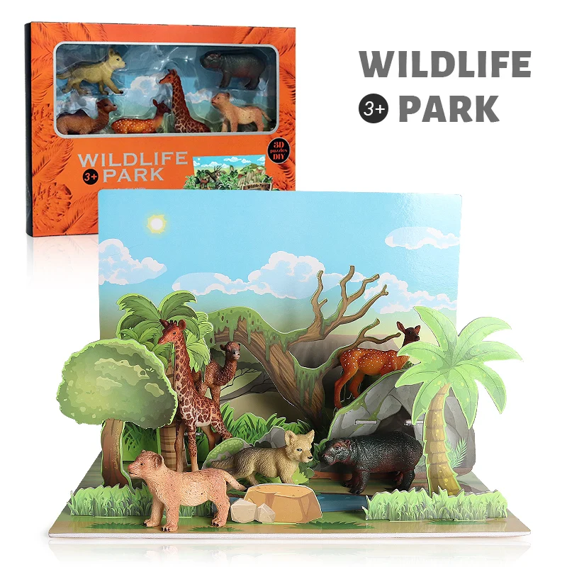 3D-пазл Oenux в виде танграммы экшн-фигурка диких животных интеллектуальное