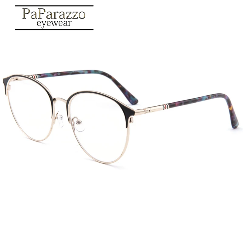 Женские круглые очки кошачий глаз оправа для женщин очков металлическая