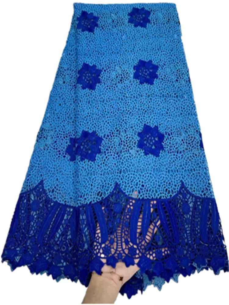 Белая + черная африканская кружевная ткань шнур гипюровое кружево 5 ярдов вышивка