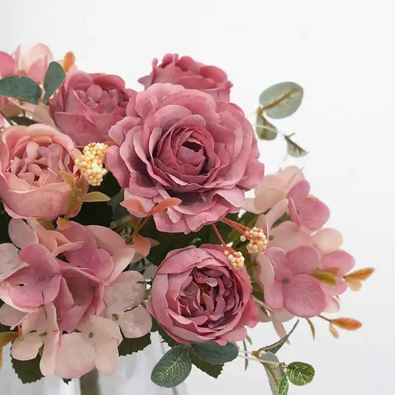 

Fake Peony Home Decor lt Wedding Artificial Fake Peony Vintage Retro Bouquet