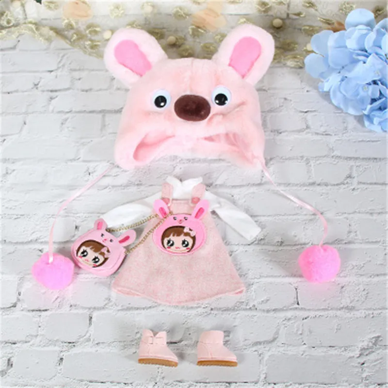 DBS Blyth icy 1/6 bjd комплект с розовой собакой костюм медведем сумка чулки шляпа подарок