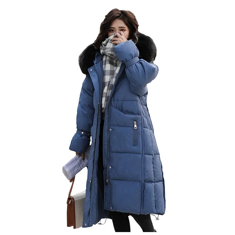 Шикарная длинная шуба с капюшоном Winter Down Coat хлопковая куртка