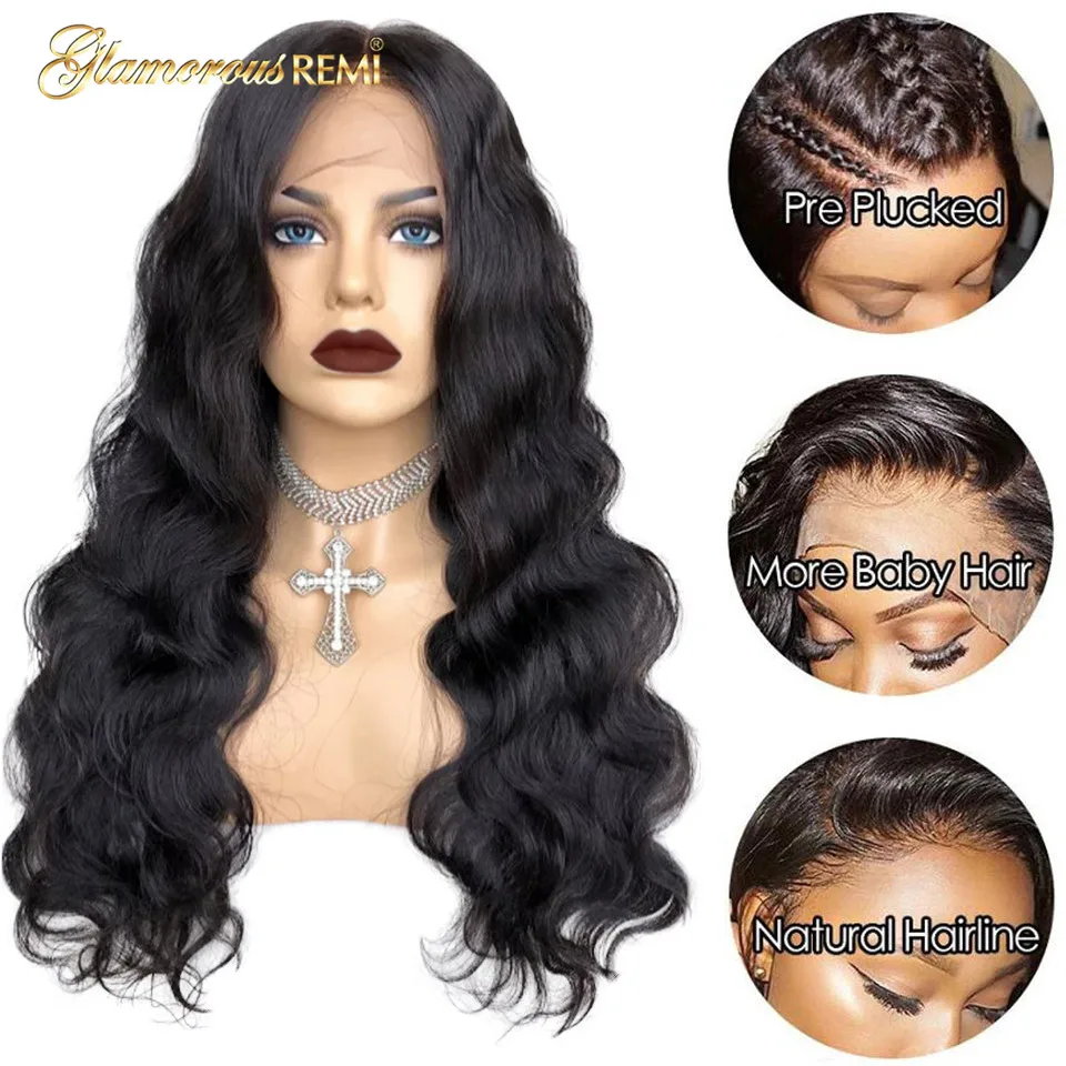 Бразильские волосы 13*6 глубокая часть волнистые человеческие с кружевом спереди