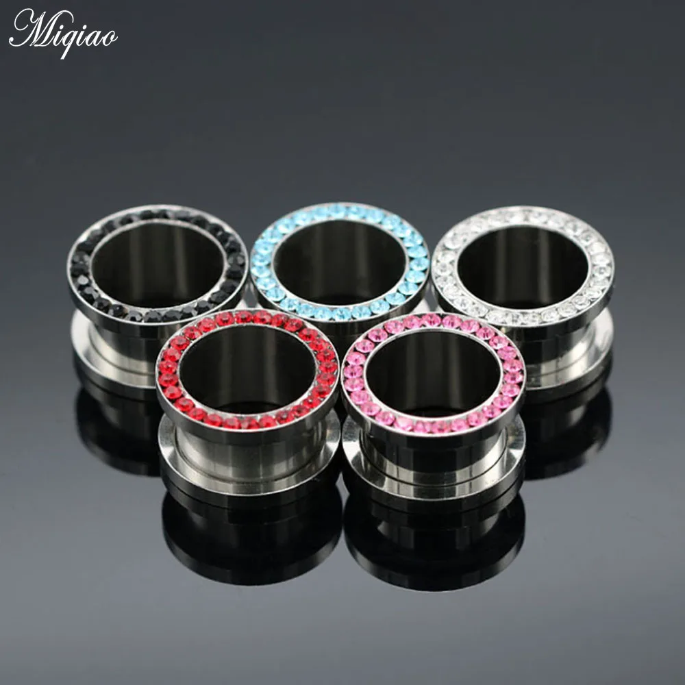 

Miqiao 2pcs 316L Stainless Steel Ear Gauges Body Jewelry Piercings Ear Plugs and Tunnels Earlets Screwed Expander 3-14mm
