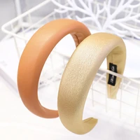 hair accessories non slip pu leather headband for women solid color plastic hair hoop sponge hairbands for girls hair band