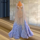 Роскошные вечерние платья с длинным рукавом прозрачные платья-русалки знаменитостей 2021 винтажные платья для особых случаев
