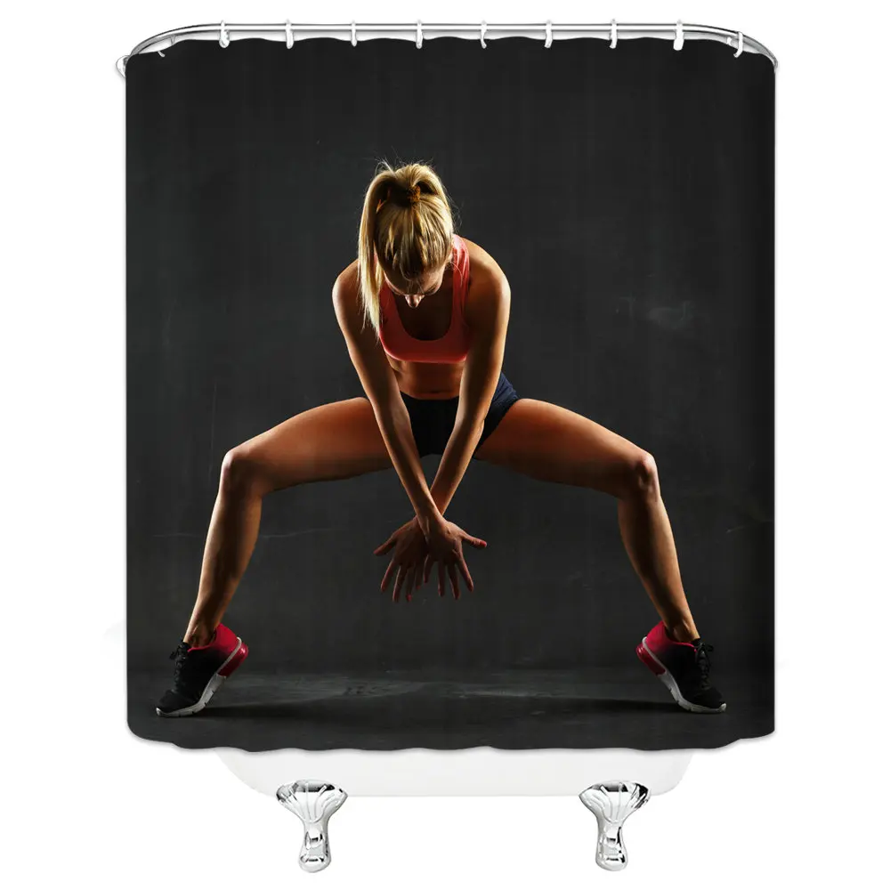 Водонепроницаемая занавеска для душа из полиэстера с крючками 180 Х200 см | Дом и сад