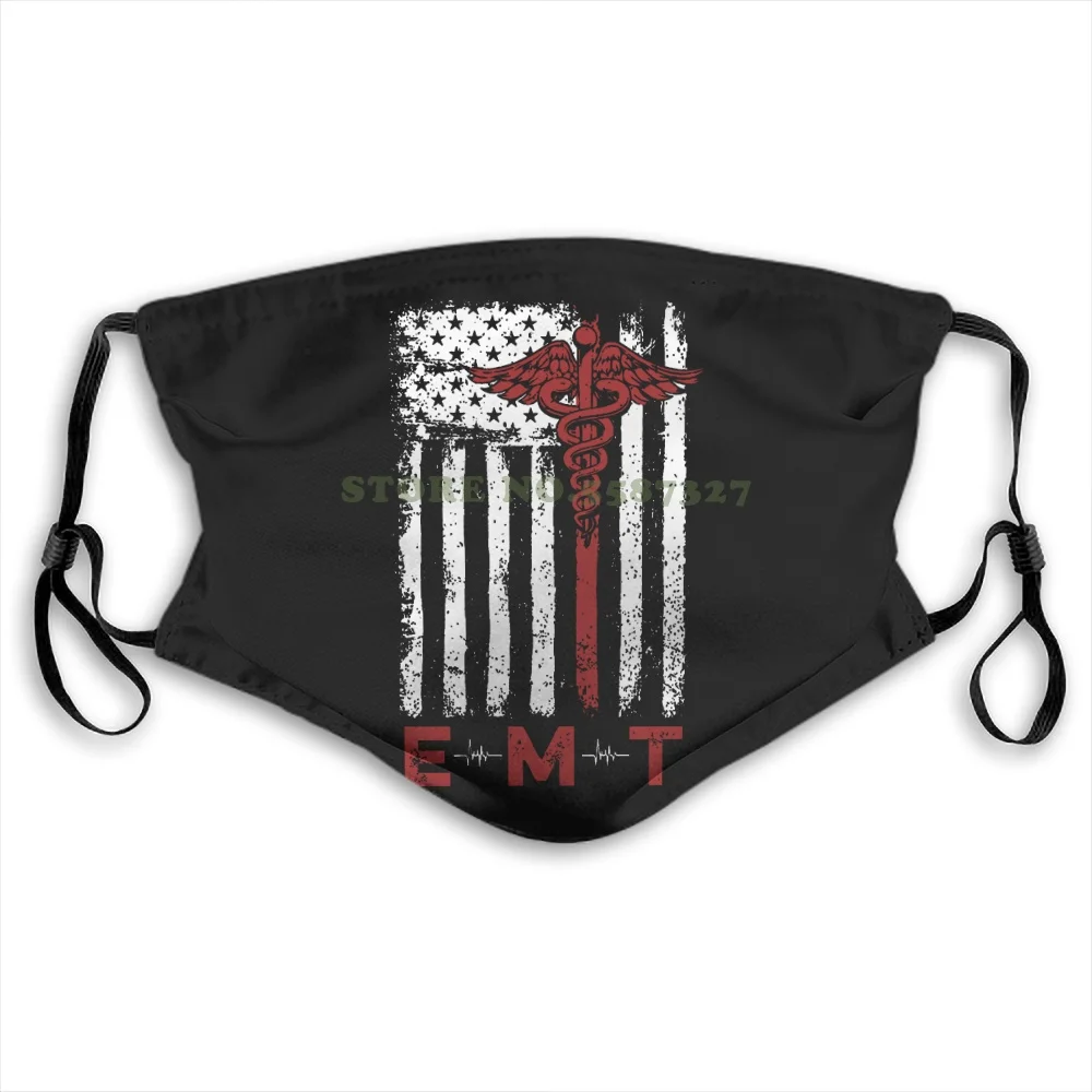 Подарок для эмблемы Emt американский флаг мужчин женщин маски лица | Аксессуары