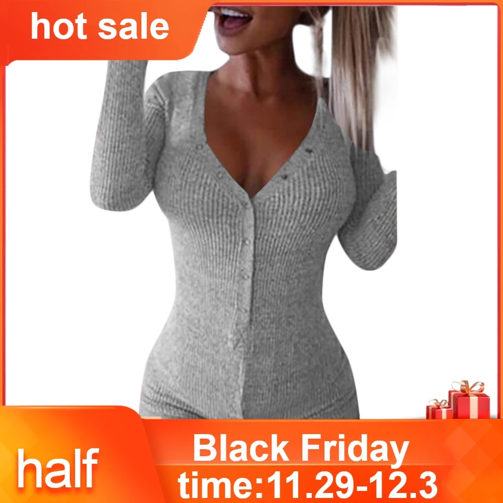 Женский боди с V-образным вырезом, длинными рукавами, шортами и костюмом-комбинезоном на осень. Элегантный боди для женщин.