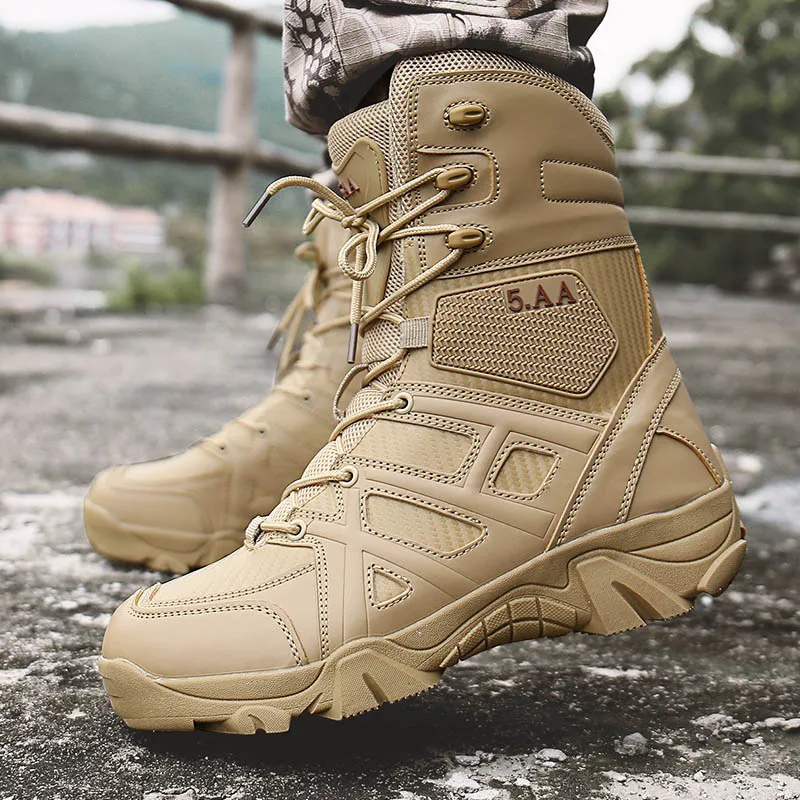 

Outdoor Sports Shoes Tactical Boots Waterproof Wear Combat Army Boots Men Climbing Hiking Shoes Breathable Light Hunting Boots